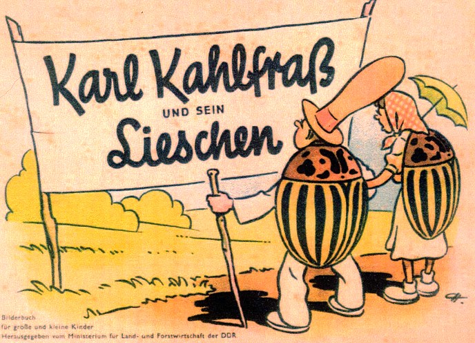 „Karl Kahlfra und sein Lieschen, Bilderbuch fr groe und kleine Kinder. Herausgegeben vom Ministerium fr Land- und Forstwirtschaft der DDR“.