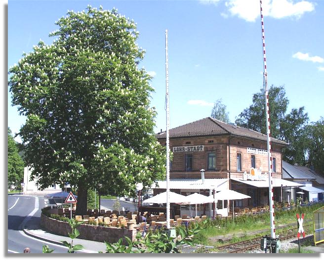 Biergarten Ferata am alten Stadtbahnhof in Lohr
