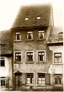 Karl Mays Geburtshaus in Hohenstein-Ernstthal; Foto wohl um 1900